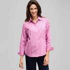 Striped Button Down with Pot Dot Cuffs, , small