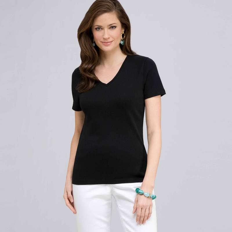 Short Sleeve V-Neck Tee, , large image number 0